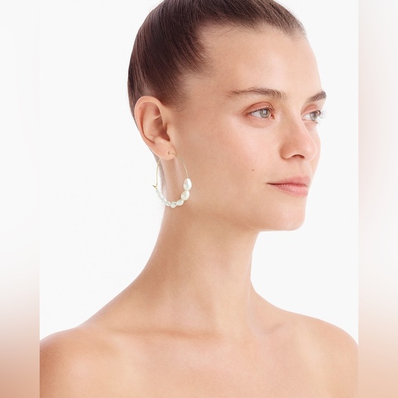 J. Crew Freshwater pearl hoop earrings - Picture 4 of 5